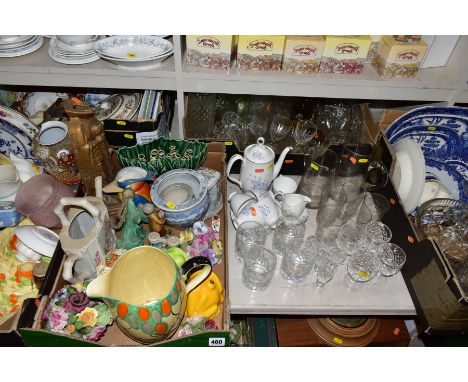 SIX BOXES AND LOOSE CERAMICS AND GLASSWARE, including Royal Albert Buttons and Bows coffee set, comprising five cups, six sau