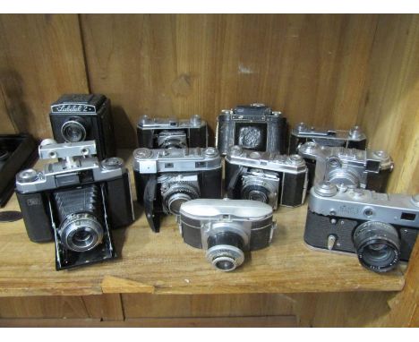 VINTAGE CAMERAS, collection of 10 various including Certo Dollina, Zeiss Ikon Stuttgart and Kodak Retina 