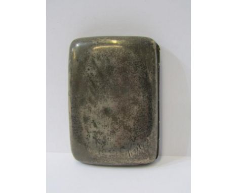 SILVER CIGARETTE CASE, plain bowed form silver cigarette case, Birmingham HM, 76.9 grams