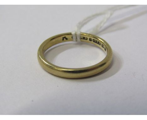 GOLD BAND RING, 9ct gold band ring, size K. 2.2 grams