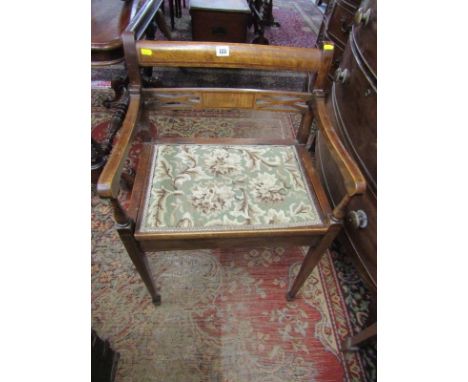 SHERATON DESIGN PIANO ARMCHAIR, with tapestry seat 