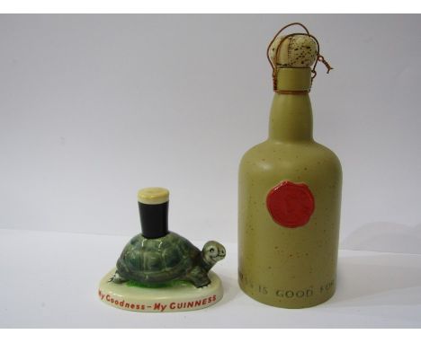 GUINNESS, vintage Carlton Guinness bottle and tortoise ornament 