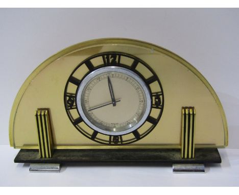 JAEGAR LE COULTRE, Art Deco design mantel clock, stamped on reserve "2502", 13cm height 23cm width 