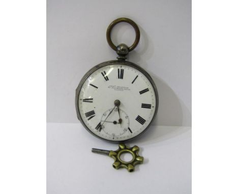 19TH CENTURY POCKET WATCH, silver cased key wind pocket watch by George Chapple  London HM 1865 with fusee movement 