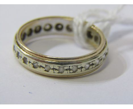 9ct GOLD ETERNITY RING, stone set eternity ring, size K (stones missing), 2.5 grams