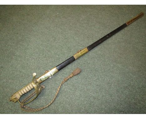 MILITARY WEAPON, George VI Naval Officer's sword and original scabbard by Wilkinson 