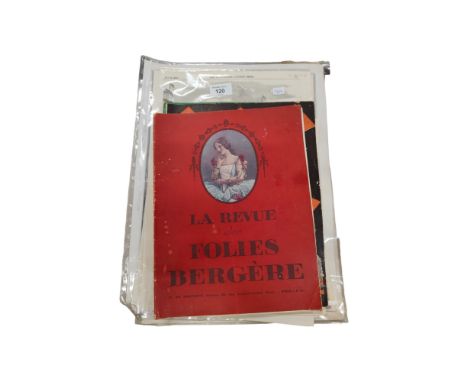 QUANTITY OF ART DECO AND OTHER EPHEMERA TO INCLUDE MOULIN ROUGE AND LA REVUE DES FOLIES BERGERE AND OLD BEANOS 