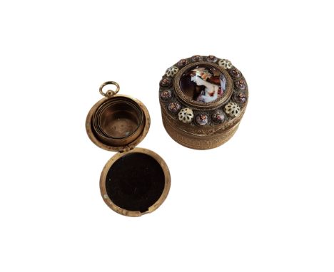TRINKET BOX &amp; TRAVELLING METAMORPHIC DRINKING CUP IN WATCH CASE 