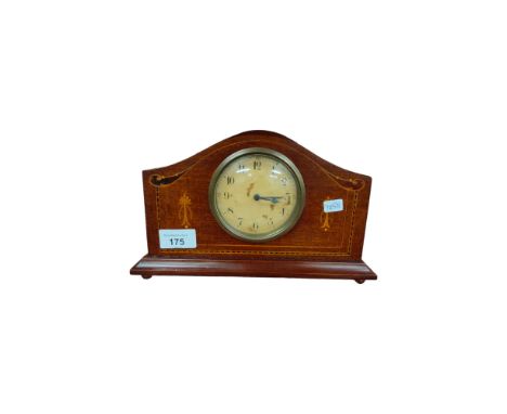 EDWARDIAN INLAID MANTLE CLOCK PERFECT WORKING ORDER WITH KEY 