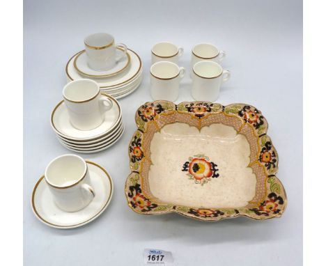 A Royal Worcester coffee set plus one similar and a Burleighware fruit bowl (a/f).