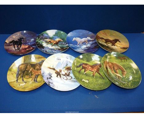 Five Wedgwood Bradex unframed Spirit Horses series and three Worcester Tomorrow's Champion horse Plates, all 8" diameter.