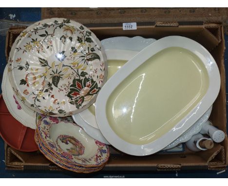 A quantity of miscellaneous china including Grimwades serving Platter, two Spode "Meadow Glory'' platters, three Spode Copela