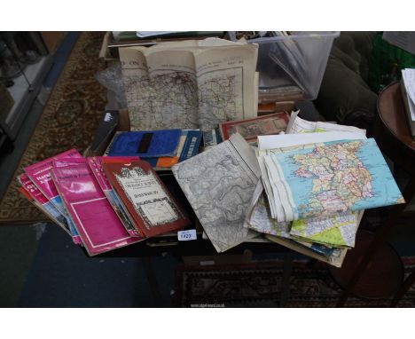A large quantity of maps and Ordnance Survey maps for Guildford and Horsham, Bartholomew's maps, etc.,