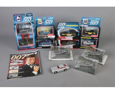 A collection of James Bond 007 diecast vehicles, mostly Corgi, to include Goldfinger, Die Another Day, Golden Eye, eye.  