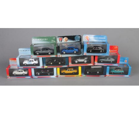 Ten boxed Corgi Vanguards 1:43 scale diecast models to include MG ZT, Sunbeam Alpine Series II, Morris 1 800, Triumph 2500S, 