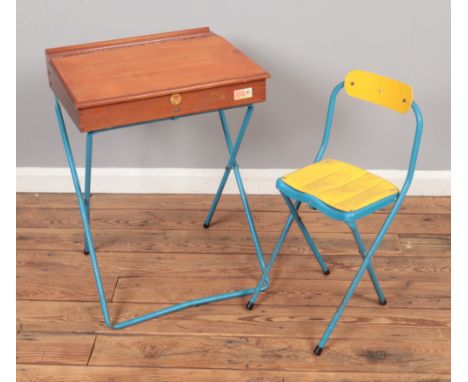 A vintage Mobo child's desk and chair  