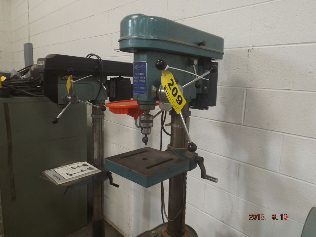 GALAXY MODEL GL14 S/N 8880 12 SPEED DRILL PRESS W/ STAND 7" THROAT
