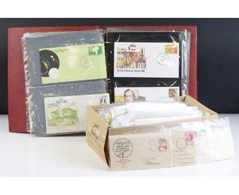 Collection of first day covers, some housed in an album and some loose. A wide range of subjects covered, most date from the 