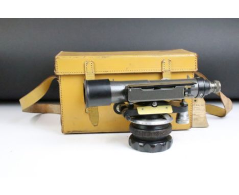 E.R. Watts &amp; Son Ltd of London surveyors theodolite, serial no. 49235, housed within a leather case with carry strap, ret