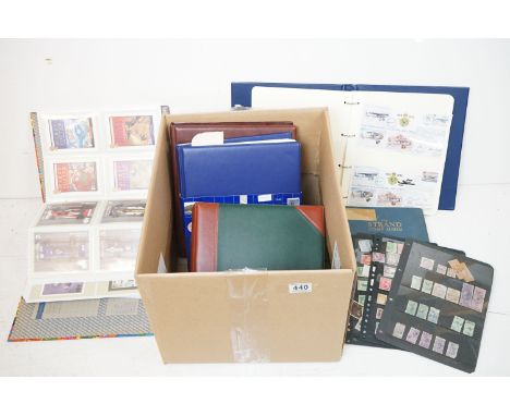 A collection of stamps contained within six albums to include British, Commonwealth and world examples together with First Da