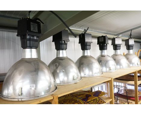 Twelve Large Industrial Conical Light Fittings with Thorlux Integral Ballast Units, approx. 78cm high