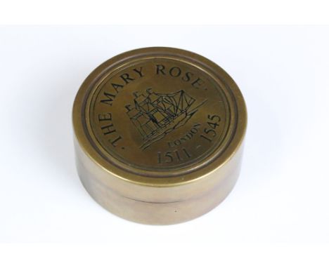 A brass cased compass and sundial 