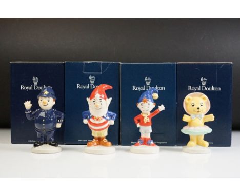 Four Royal Doulton noddy ceramic figurines to include Noddy, Big Ears, Mr Plod and Tessie bear. All boxed. 