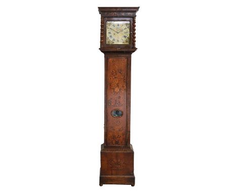 A Walnut Eight Day Longcase Clock with Bolt and Shutter Maintaining power, unsigned, late 17th Century and Later, flat top pe