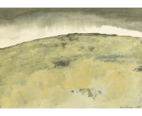 Alan Turner (1943-2020) a hillside landscape, mixed media, signed and dated 1975, 8.5" x 12" (21.5 x 30cm).