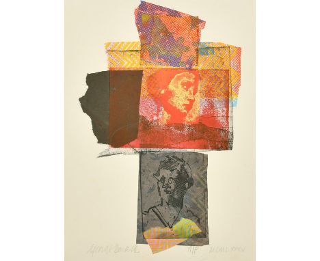 George Donald (b.1943) an untitled mixed technique and collage print, signed in pencil, A/P, 15" x 11" (38 x 28cm).