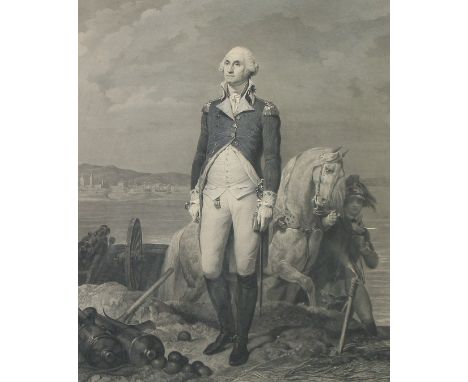 A 19th Century print of Washington, 34" x 27", (86x68.5cm).