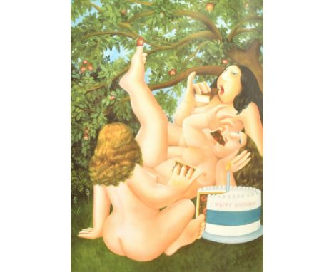 Beryl Cook (1926-2008), 'Birthday Cake', print in colour, signed and numbered 104/650, certificate verso, 21.5" x 15.5", (54.