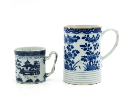 Floral and landscape decors, circa 1800, tallest cup is 14 cm.