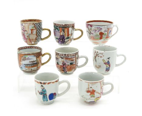 18th Century, tallest cup is 7 cm., in diverse conditions.