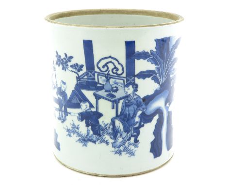 Depicting Chinese figures in garden, 22 cm. tall. 