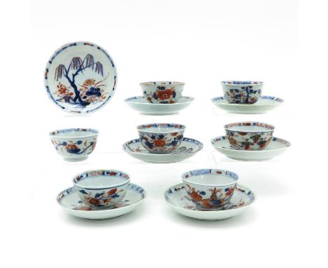 Including 7 cups and saucers, saucers are 12 cm. in diameter, 18th Century, in diverse conditions.