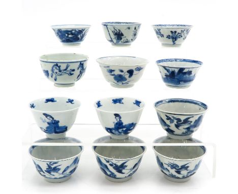 In diverse decors, including Kangxi Mark and Period, largest is 7 cm. in diameter, including chip and hairline.