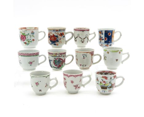 18th Century, tallest cup is 7 cm., chip and hairline.