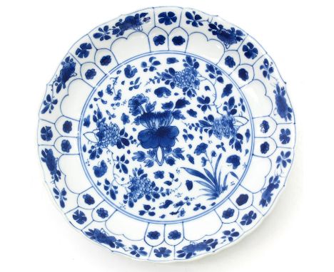 Floral decor, Kangxi Mark and Period, 20 cm. in diameter, chip and hairline.