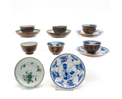 Including 6 cups, 6 saucers, 13 cm. in diameter, chip.