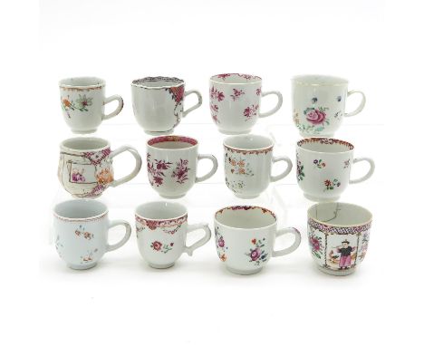 18th Century, tallest cup is 7 cm., in diverse conditions.
