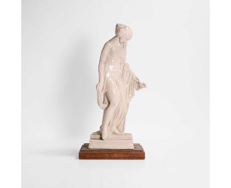 ▲ Stanley Nicholson Babb FRBS (1874-1957), a pottery figure of a female nude holding an oil lamp, stamped to the base 'S.Nich