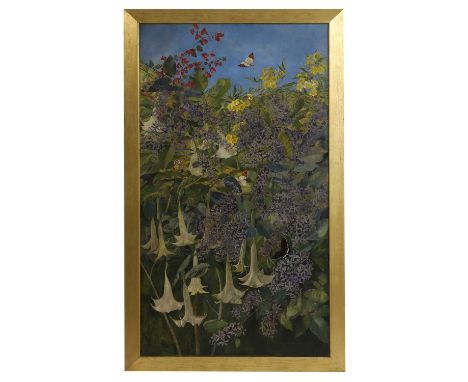 ▲ Winifred Strangman (1874-1955) Flowers and butterflies of Indiaoil on canvas151 x 84cmCondition ReportFramed 101 x 166cmLig