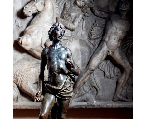 A Mannerist bronze figure of a man, late 18th/19th century, Italian, in the 15th-century-Florentine style, modelled standing 
