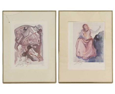 ▲ Salvador Dali (Spanish, 1904-1989) 'Beatrice';'Hell Canto 4'two lithographs in colours, both signed 'Dali' in pencil l.l., 