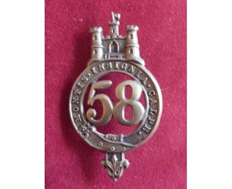 58th  (Rutlandshire) Regiment of Foot Victorian Glengarry Badge of the Pre-Territorial era 1874-1881 (Brass), two lugs. K&amp