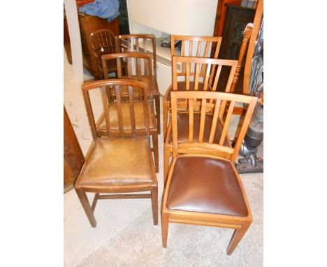 6 Vintage Slat Back Chairs