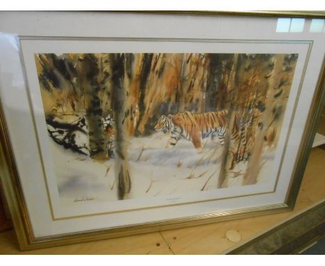 Lionel Jeans Snow Emperor Print 15 x 22 inches Michael Demain Tigers in the Mist 25 x 17 inches