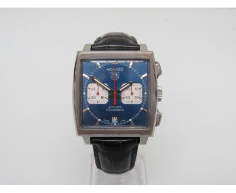 TAG HEUER: A Monaco Automatic chronograph stainless steel gent's wristwatch, caliber 17 movement, serial no. CW2113FC6183, bl