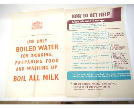 Two posters and over 50 items of ephemera concerning World War II Home Front, civil defence etc, the two original posters iss